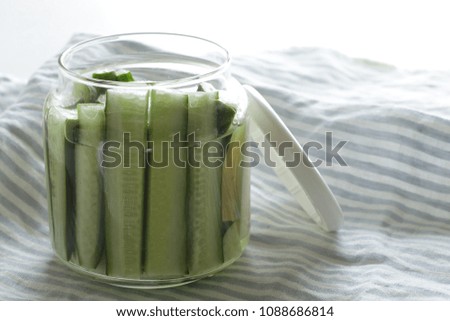 Chinese food, vinegar and cucumber for pickles image