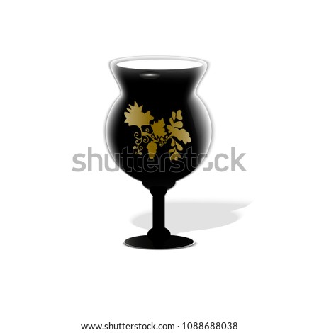 Black wineglass. Vector. 
Illustration can be used in the internet shop, 
advertisements, banners, websites, stickers, labels.
Wine icon.