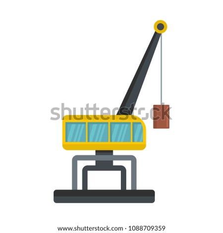 Weight crane icon. Flat illustration of weight crane vector icon for web