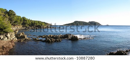 IMAGES of a WINTER EXCURSION OF CAPE TAILLAT TO the BEACH OF ROUBINE, GULF OF ST TROPEZ, VAR FRANCE Royalty-Free Stock Photo #10887280