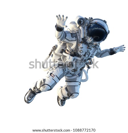 Astronaut on white. Mixed media Royalty-Free Stock Photo #1088772170
