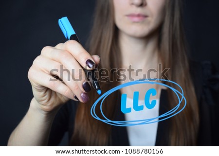 The businessman writes a blue marker inscription:LLC
