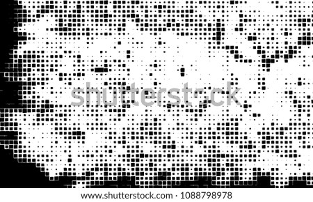 Grunge background vector modern design. Abstract surreal pattern of curved squares. Chaotic monochrome texture with the print and design business cards, labels, posters