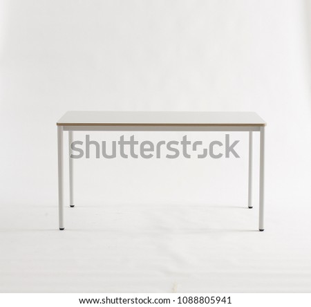 Modern Design Steel Desk White Background