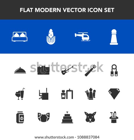 Modern, simple vector icon set with xray, restaurant, healthy, bed, transport, flight, presentation, fork, furniture, double, scan, work, helicopter, piece, desk, photo, machine, white, strategy icons