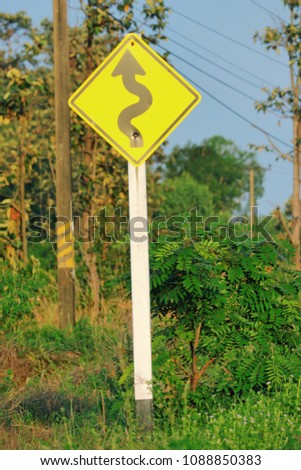 Traffic signs on the countryside.