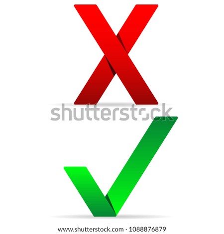 green check mark and red x - paper appearance