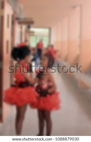 Blur picture, Friendship of Pom pom cheers schoolgirl.