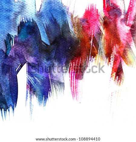 Abstract colorful watercolors ; colors wet on wet paper