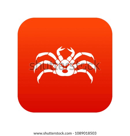 Fresh live crab icon digital red for any design isolated on white illustration
