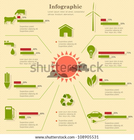 Eco infographic elements. Vector set
