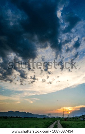 Clouds at the sunset