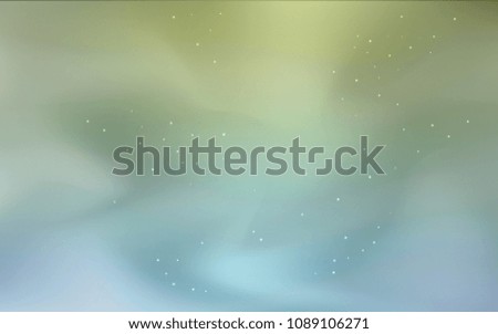 Light Blue, Green vector background with galaxy stars. Blurred decorative design in simple style with galaxy stars. Pattern for astrology websites.