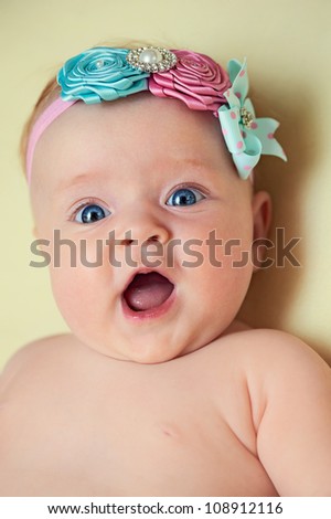 Portrait of a cute little baby girl