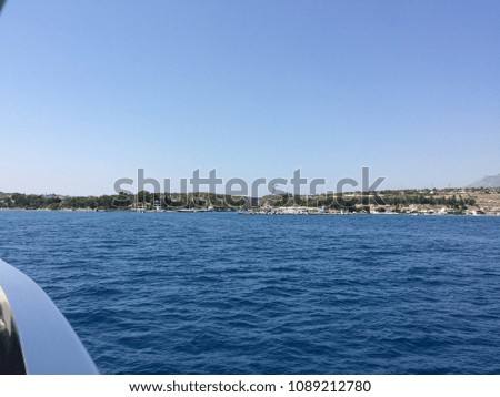 Private yacht entering the Corinth Canal , Greece 