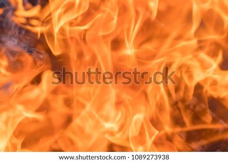 red yellow fire in the fireplace close-up. flames. Fire background. selected focus