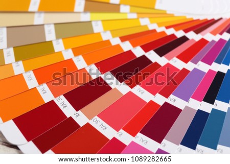 Color palette samples, closeup