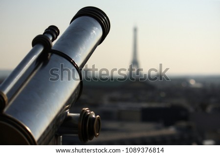 View point in Paris with Eiffel Tower in the background