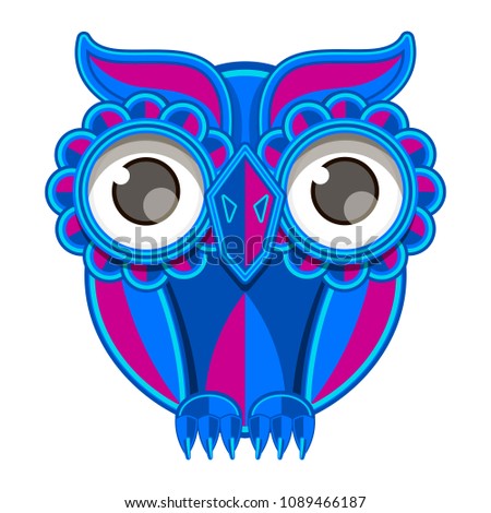 Ornament owl vector. Beautiful illustration owl for design, print clothing, stickers, tattoos
