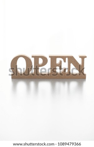 Open - open shop sign, for business opening hours and commerce.