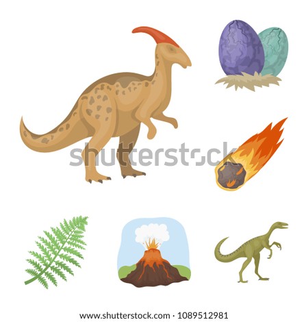 Different dinosaurs cartoon icons in set collection for design. Prehistoric animal vector symbol stock web illustration.