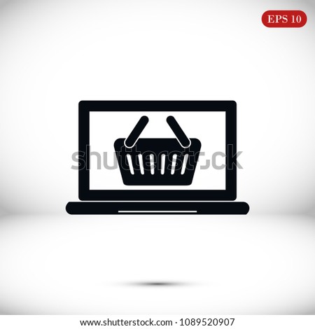 laptop icon, stock vector illustration flat design style