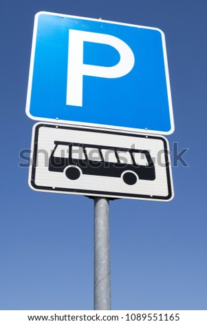 German road sign: parking facilities for busses only