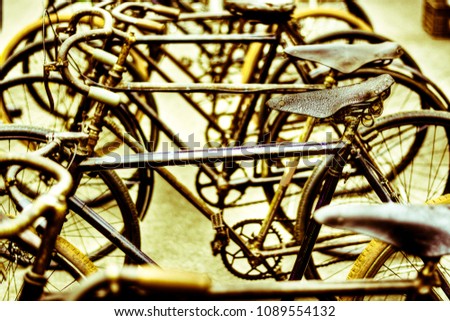 Old bicycles from the 30.40s, historical of pedaling