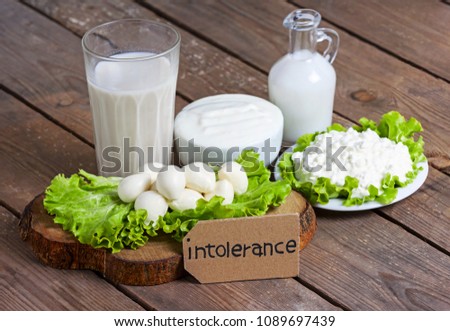 milk, yogurt, mozzarella and cheese with background - lactose intolerance food Royalty-Free Stock Photo #1089697439