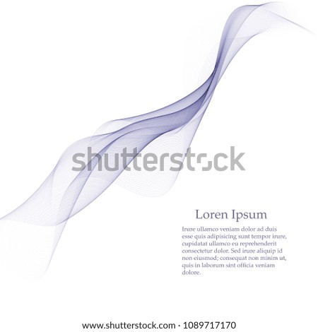 Abstract vector background, transparent waved lines for brochure, website, flyer design. Purple smoke wave.