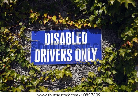 disabled drivers only parking sign tafelberg road table mountain national park cape town western cape province south africa
