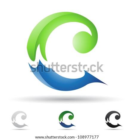 Vector illustration of abstract icons of letter C - Set 7