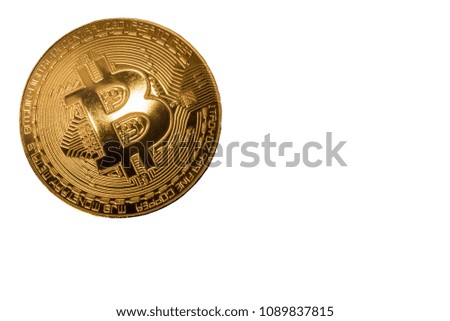 bit coin with the needs of the people on this planet. Separated from the white background.