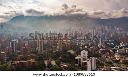 Aerial Drone View of Medellin Colombia