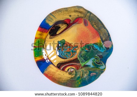 Multicolor acrylic pouring creative abstract colourful background
