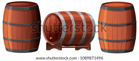 A Set of Oak Barrel  illustration