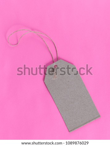 Blank sale tag mock up isolated on pink background