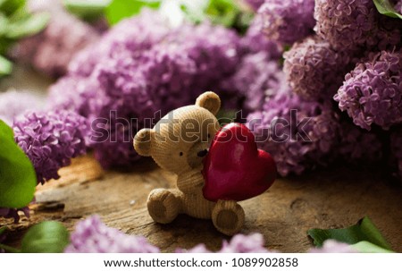 Health Care teddy bear Heart. Flowers