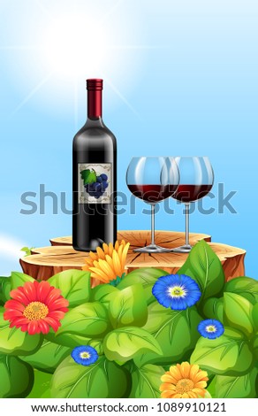 A Red Wine in Nature illustration