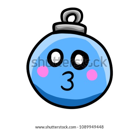 Digital illustration of a cartoon Christmas Bulb