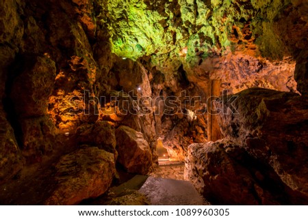 rocky scenic cave tourist route, no people