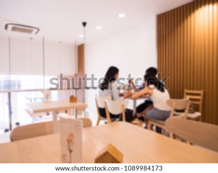 Blur modern and simple cafe interior, vintage effect filter.