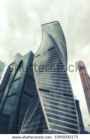 Abstract architecture evolution. Skyscraper windows Evolution Tower in Moscow