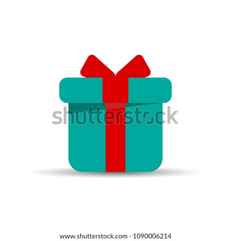 Gift icon on white background in flat style