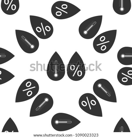 Humidity icon seamless pattern on white background. Weather and meteorology, thermometer symbol. Flat design