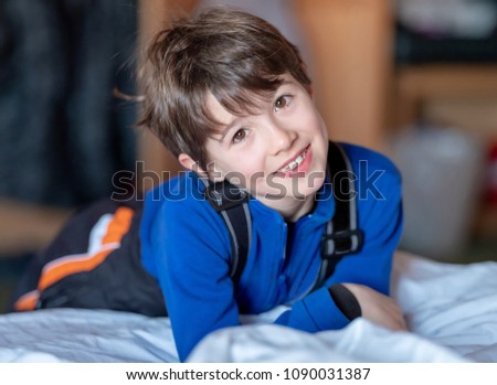 Portrait of children in the bedroom
