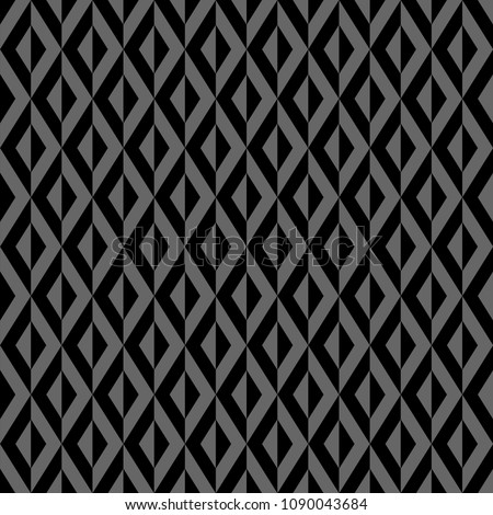 Seamless diamonds pattern. Black and gray geometric texture. Vector art.