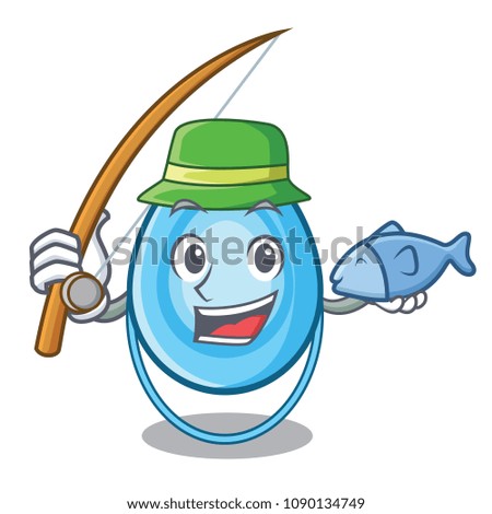 Fishing oxygen mask mascot cartoon