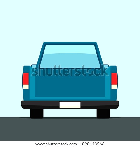 Car back view. Tailgating party clipart isolated on white background