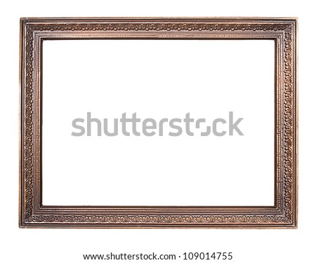 Ornate vintage frame isolated on white background